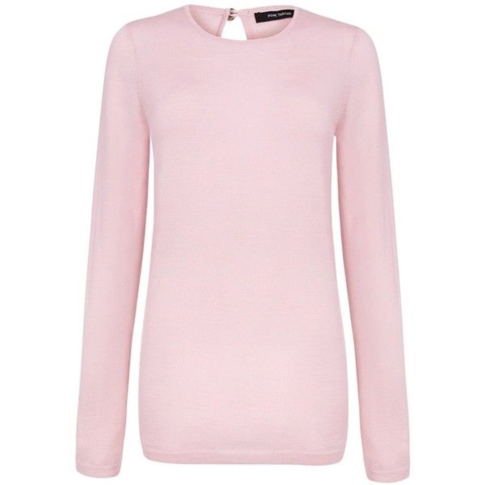 Pink Tartan 100% Merino Wool Sweater Size Medium